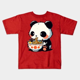 Kawaii Ramen Panda Kids T-Shirt